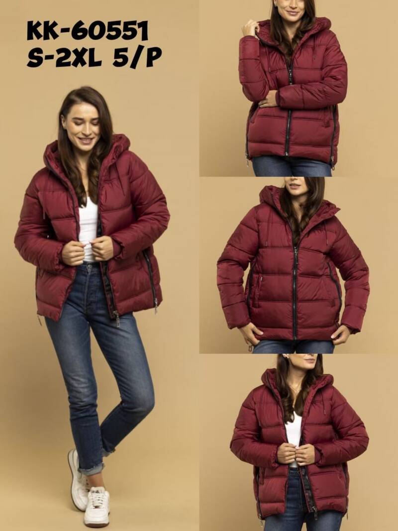 Kurtki damskie zimowe Roz S-2XL, 1 Kolor Paczka 5 szt